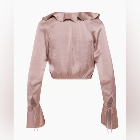 Spartina Satin BlouseSatin V-neck ruffle blouse - Picture 6 of 10